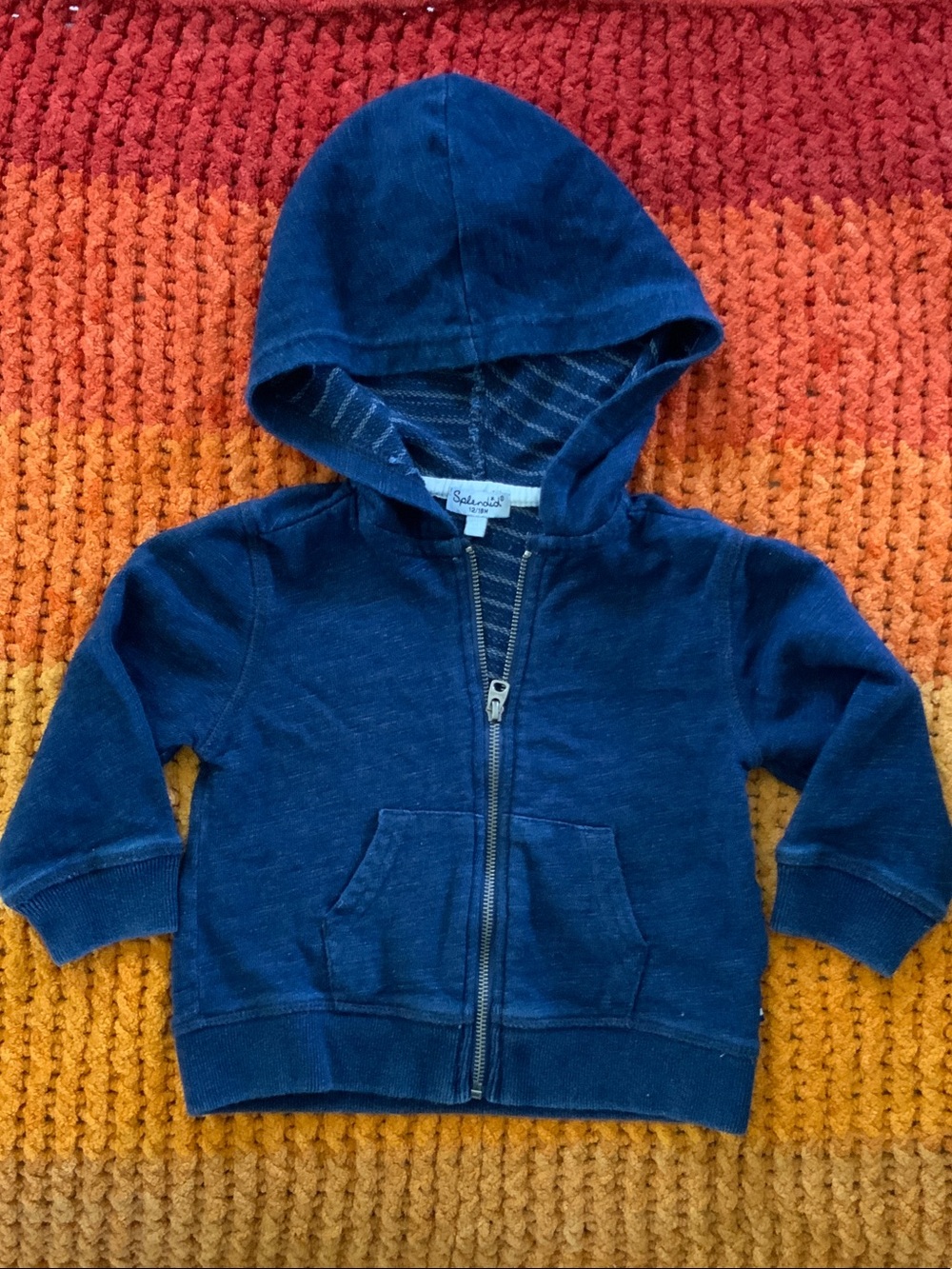 Splendid Navy Blue Zip Hoodie for Kids